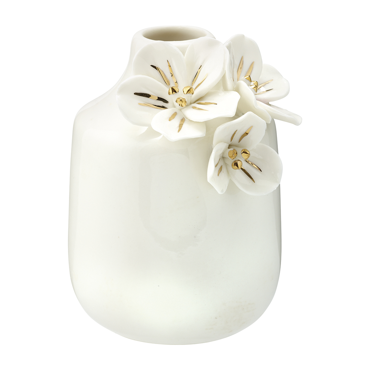 Soedan Teleurstelling worst GreenGate Vaas/Vase Anemone White w/gold Small - Sfeer & Scent