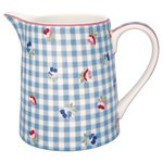 GreenGate_Viola_check_Pale_Blue_Melkkan_Jug