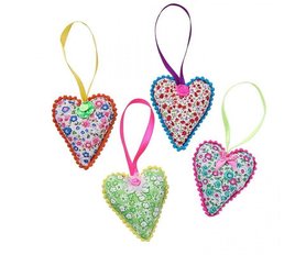 Ginger Pretty Hearts, set of 4 Decoratiehangers Ginger Pretty Hearts, set of 4 Decoratiehangers