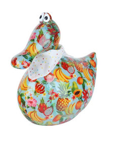 Pomme-Pidou Spaarpot Eend Anna Lichtblauw met fruit Pomme-Pidou Spaarpot Eend Anna Lichtblauw met fruit