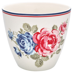GreenGate Stoneware Latte Cup Hailey White H: 9cm GreenGate Stoneware Latte Cup Hailey White H: 9cm