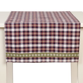 Clayre&Eef | Tafelloper | 50*140 cm	| blauw kerst Clayre&Eef | Tafelloper | 50*140 cm	| blauw kerst