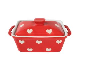 Isabelle Rose Butter dish Red Hearts