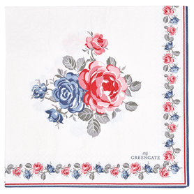 GreenGate Papieren Servet / Paper Napkin Hailey white large 20pcs GreenGate Papieren Servet / Paper Napkin Hailey white large 20pcs
