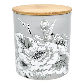 GreenGate Stoneware Voorraadpot / Storage Jar With Wooden Lid Felicity Grey H: 12,7 cm GreenGate Stoneware Voorraadpot / Storage Jar With Wooden Lid Felicity Grey H: 12,7 cm