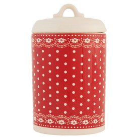 Clayre & Eef |Voorraadpot  | Ø9*16cm	| rood