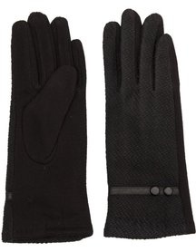 Clayre&Eef - Juleeze| Dames Handschoenen | Inez | zwart met sierknopen