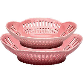 GreenGate Stoneware Fruit Bowl pale pink medium set of 2* GreenGate Stoneware Fruit Bowl pale pink medium set of 2*