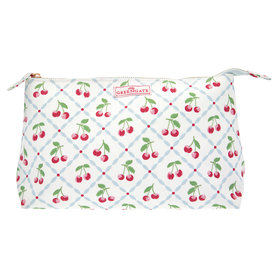 GreenGate Toilettas / Cosmetic bag Cherie White Large 15x26cm GreenGate Toilettas / Cosmetic bag Cherie White Large 15x26cm
