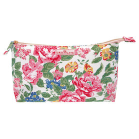 GreenGate Toilettas / Cosmetic bag Emmaline White Large 15x26cm GreenGate Toilettas / Cosmetic bag Emmaline White Large 15x26cm