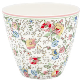 GreenGate Mokje / Latte cup Vivianne White H: 9cm GreenGate Mokje / Latte cup Vivianne White H: 9cm