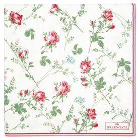 GreenGate Papieren Servet / Paper Napkin Constance White large 20pcs GreenGate Papieren Servet / Paper Napkin Constance White large 20pcs