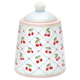 GreenGate Suikerpot / Sugar Pot Cherie White H: 10cm GreenGate Suikerpot / Sugar Pot Cherie White H: 10cm