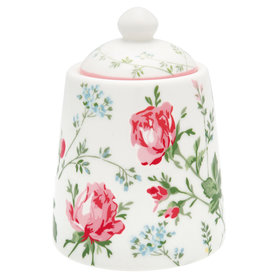 GreenGate Suikerpot / Sugar Pot Constance White H: 10cm GreenGate Suikerpot / Sugar Pot Constance White H: 10cm