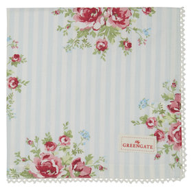 GreenGate Servet / Napkin w/lace Nellie Pale Blue 40x40cm GreenGate Servet / Napkin w/lace Nellie Pale Blue 40x40cm
