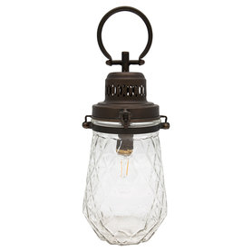 GreenGate Metalen Buitenlamp / Metal Lamp Check clear w/handle H:33cm GreenGate Metalen Buitenlamp / Metal Lamp Check clear w/handle H:33cm