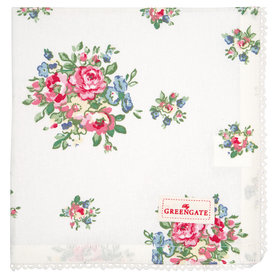 GreenGate Servet / Napkin Franka White 40x40cm GreenGate Servet / Napkin Franka White 40x40cm