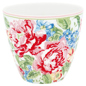 GreenGate Mokje / Latte cup Emmaline White H: 9cm GreenGate Mokje / Latte cup Emmaline White H: 9cm