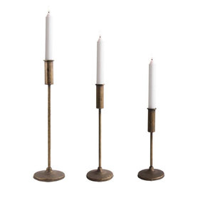Kandelaar Koper Metaal Set/3  Homesociety