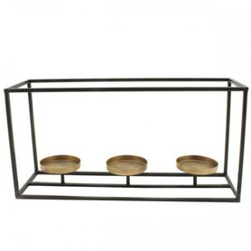 Kaarsenhouder Augusta Zwart Metaal Homesociety