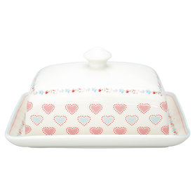 GreenGate Botervloot-Butter Box Square Sonia white H:8cm GreenGate Botervloot-Butter Box Square Sonia white H:8cm