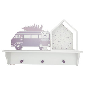 GreenGate Kinder Kapstok / Kids hook rack w/shelf Forrest lavender GreenGate Kinder Kapstok / Kids hook rack w/shelf Forrest lavender
