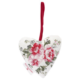 GreenGate Decoratie Hart / Heart Avery White set of 2 H:9cm GreenGate Decoratie Hart / Heart Avery White set of 2 H:9cm