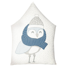 GreenGate Sierkussen Kinderkamer Owl Pale Blue Piece Printed 30x40cm GreenGate Sierkussen Kinderkamer Owl Pale Blue Piece Printed 30x40cm