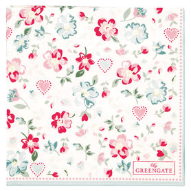 GreenGate Papieren Servet / Paper Napkin Merla White Small 20pcs GreenGate Papieren Servet / Paper Napkin Merla White Small 20pcs