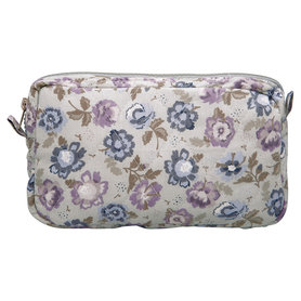 GreenGate Make-up Tas / Cosmetic Bag Beatrice Pale Grey Medium 12x21cm  GreenGate Make-up Tas / Cosmetic Bag Beatrice Pale Grey Medium 12x21cm