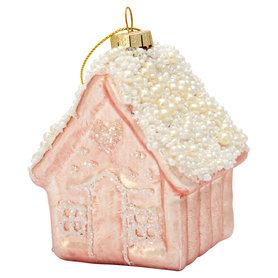 GreenGate Kerstboomhanger Ornament glass House pale pink GreenGate Kerstboomhanger Ornament glass House pale pink