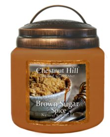 CHESTNUT HILL Candles Geurkaars met 2 lonten BROWN SUGAR SPICE 450g  CHESTNUT HILL Candles Geurkaars met 2 lonten BROWN SUGAR SPICE 450g