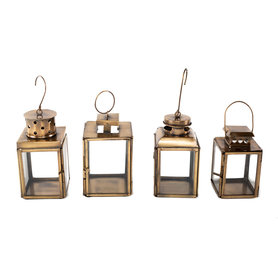 Kerstboom Decoratie Lantaarn Toronto Brass Goud Metaal set/4 Homesociety