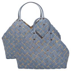 GreenGate Mand / Basket Dusty Blue set of 3 ass