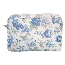 GreenGate Make-up tas / Cosmetic bag large Donna Blue 16x10x29cm GreenGate Make-up tas / Cosmetic bag large Donna Blue 16x10x29cm