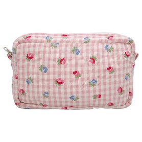 GreenGate Make-up tas / Cosmetic bag medium Viola Check 12X21cm GreenGate Make-up tas / Cosmetic bag medium Viola Check 12X21cm