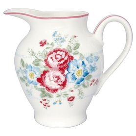 GreenGate Melkkan / Creamer round Henrietta white H:12cm GreenGate Melkkan / Creamer round Henrietta white H:12cm