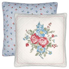 GreenGate Sierkussen / Cushion Henrietta white w/embroidery 40x40cm GreenGate Sierkussen / Cushion Henrietta white w/embroidery 40x40cm