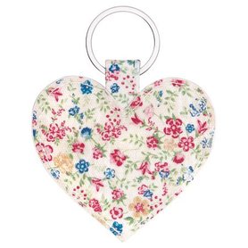 GreenGate Sleutelhanger Hart / Keyring Heart Sophia White  GreenGate Sleutelhanger Hart / Keyring Heart Sophia White