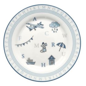 GreenGate Kinder Bord / Kids Plate Charlie Blue D:20,5cm GreenGate Kinder Bord / Kids Plate Charlie Blue D:20,5cm