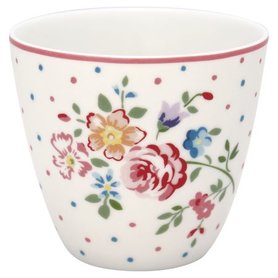 GreenGate Mokje / Latte cup Belle White H: 9cm GreenGate Mokje / Latte cup Belle White H: 9cm