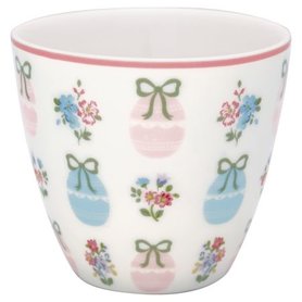 GreenGate Mokje / Latte cup Elsie White H: 9cm GreenGate Mokje / Latte cup Elsie White H: 9cm