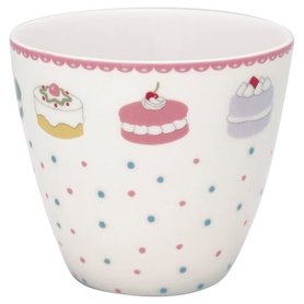 GreenGate Mokje / Latte cup Madelyn White H: 9cm GreenGate Mokje / Latte cup Madelyn White H: 9cm