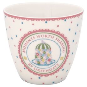 GreenGate Mokje / Latte cup Tenna White H: 9cm GreenGate Mokje / Latte cup Tenna White H: 9cm