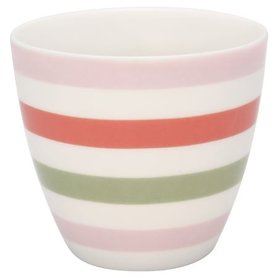 GreenGate Mokje / Latte cup Valentina White H: 9cm GreenGate Mokje / Latte cup Valentina White H: 9cm