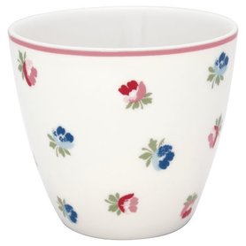 GreenGate Mokje / Latte cup Viola White H: 9cm GreenGate Mokje / Latte cup Viola White H: 9cm