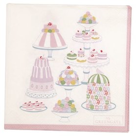 GreenGate Papieren Servet / Paper Napkin Tenna White Small 20pcs GreenGate Papieren Servet / Paper Napkin Tenna White Small 20pcs