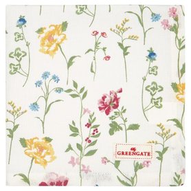 GreenGate Servet / Napkin Thilde White 40x40cm GreenGate Servet / Napkin Thilde White 40x40cm