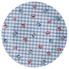 GreenGate Melamine Plate Viola Check Pale Blue D 20 cm