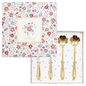 GreenGate Clementine White Theelepel set/4 Goud / Spoon set/4 Gold  GreenGate Clementine White Theelepel set/4 Goud / Spoon set/4 Gold
